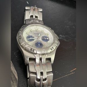 Fossil blue water resistant 100meters stainless watch